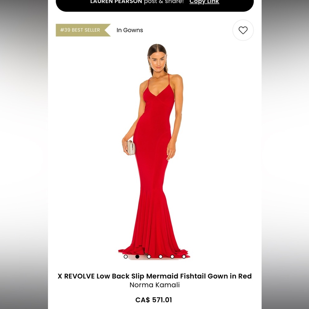 REVOLVE Low Back Slip Mermaid Fishtail Gown in Red